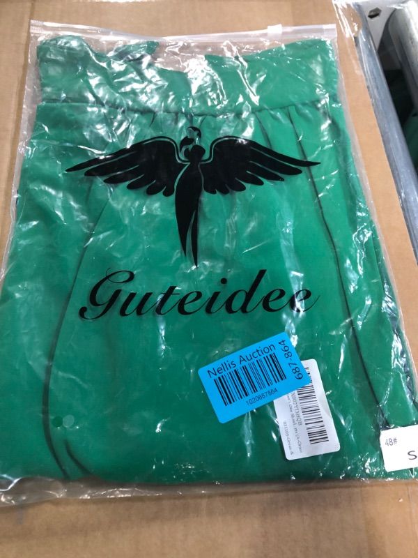 Photo 1 of Guteidee Womens One Shoulder Tops Casual Tie Bow Knot Sleeveless Blouse Tunic Shirts - SMALL/GREEN