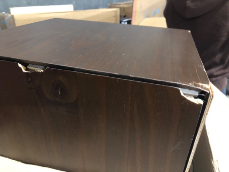 Photo 7 of *MAJOR DAMAGE-MISSING HARDWARE*
Walker Edison Mid Century Modern Wood Nightstand, Walnut