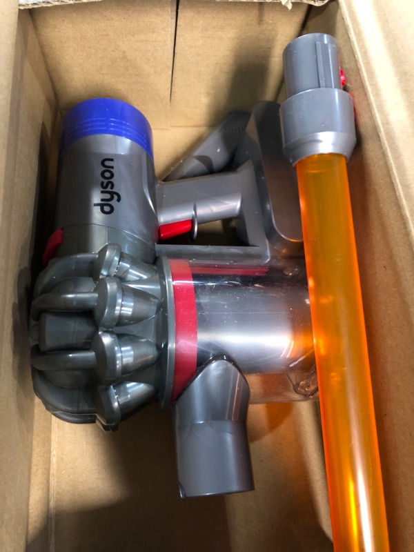 Photo 3 of Casdon Little Helper Dyson Cord-Free Vacuum Cleaner Toy, Grey, Orange and Purple (68702) Dyson Ball Vacuum  - 2 lbs, Grey/Yellow/Multicolor