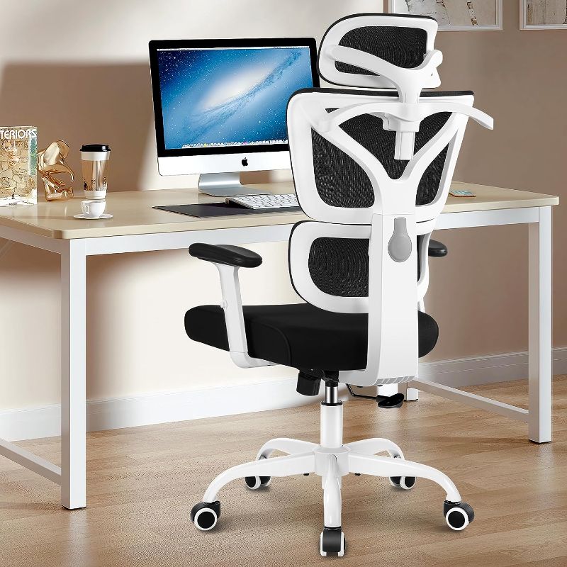 Photo 1 of Winrise Office Chair Ergonomic Desk Chair, High Back Gaming Chair - WHITE 