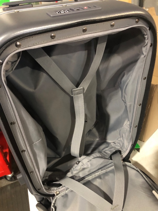 Photo 5 of **LOCK CODE IS 826**
Carry On Luggage, 18” Suitcase with Front Laptop Pocket, Travel Luggage Aluminum