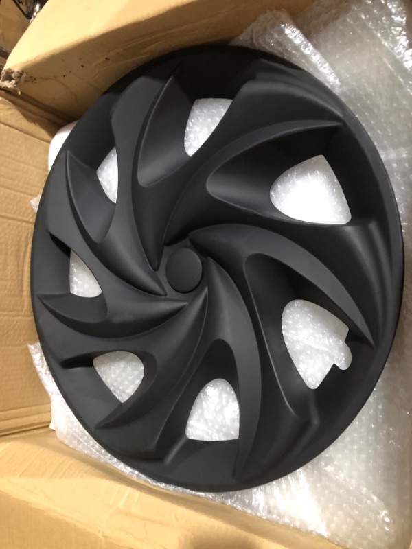 Photo 2 of BASENOR 2020-2023 Tesla Model Y Hubcaps 19 Inch Wheel Cover Matte Black Wheel Hub Caps Replacement Steering Wheel Rim Protector 