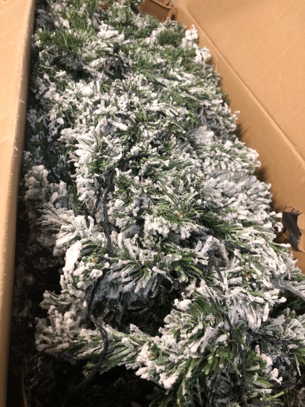 Photo 2 of ***NOT FUNCTIONAL - FOR PARTS - NONREFUNDBALE - SEE COMMENTS***
SHareconn 7.5ft Prelit Snow Flocked Artificial Holiday Christmas Tree with Remote, 470 Warm White & Multi-Color Lights, White 7.5 FT