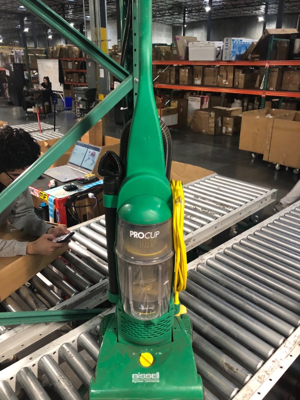 Photo 3 of Bissell BigGreen BGU1937T 13.5" Pro Cup Bagless Upright Vacuum with On-Board Tools, 44" Height, 13.5" Wide, 13.2" Length, Polypropylene, 2 fl. oz. Capacity, Green