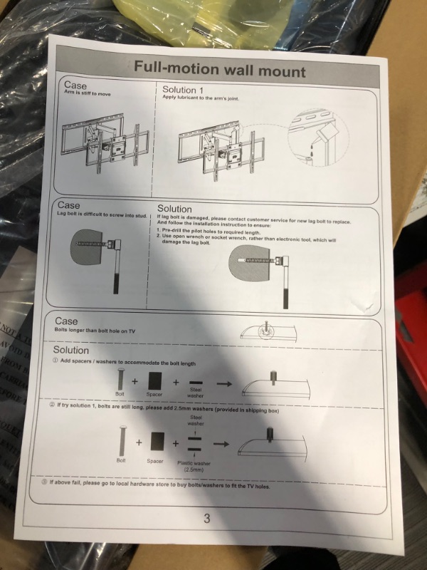 Photo 3 of Mounting Dream TV Wall Mounts TV Bracket for Most 42-70 Inch TVs, UL Listed Premium TV Mount Full Motion with Articulating Arms, Max VESA 600x400mm