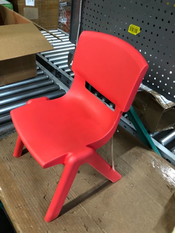 Photo 3 of Flash Furniture Plastic Stackable School Chair Red