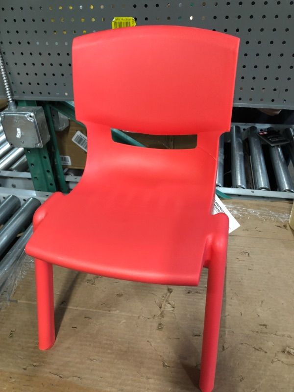 Photo 2 of Flash Furniture Plastic Stackable School Chair Red