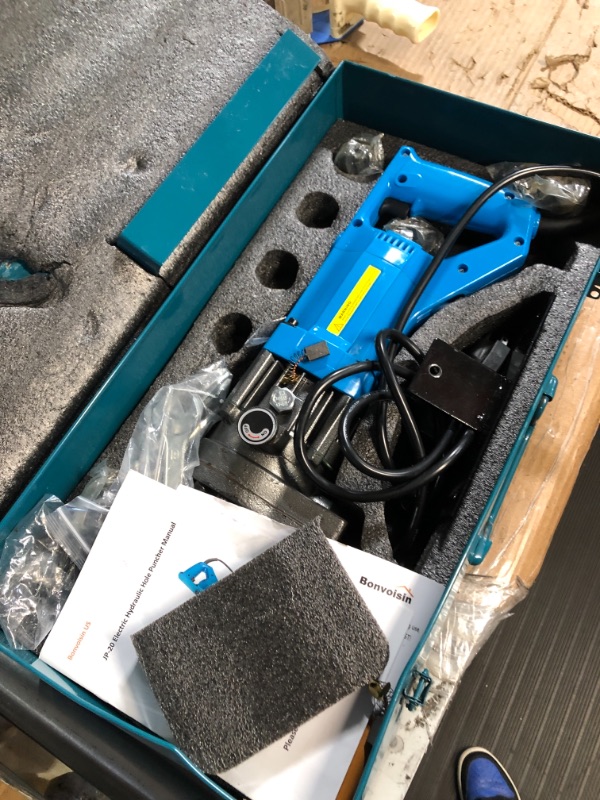 Photo 6 of ***FOR PARTS ONLY****READ NOTES
Bonvoisin Electric Hydraulic Hole Puncher ?1/4"-4/5" 1200W Punching Machine 110V Metal Hole Punch with Carbon Brush 5 Dies for Iron Copper Aluminum Plate Angle Steel