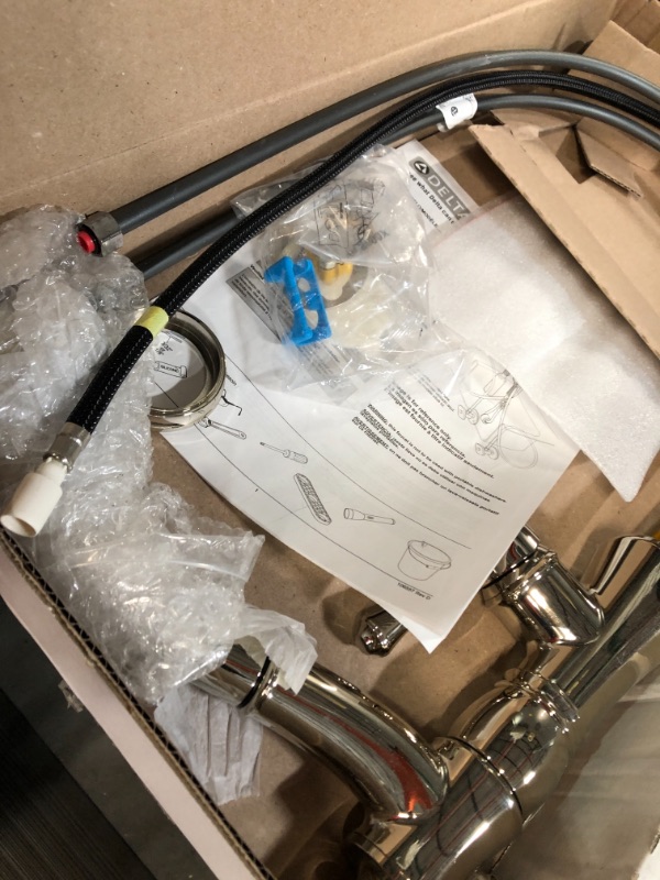 Photo 1 of **USED*****
Delta Faucet Cassidy Single-Handle Kitchen Sink Faucet with Pull Out Sprayer and Magnetic Docking Spray Head, Polished Nickel 4197-PN-DST