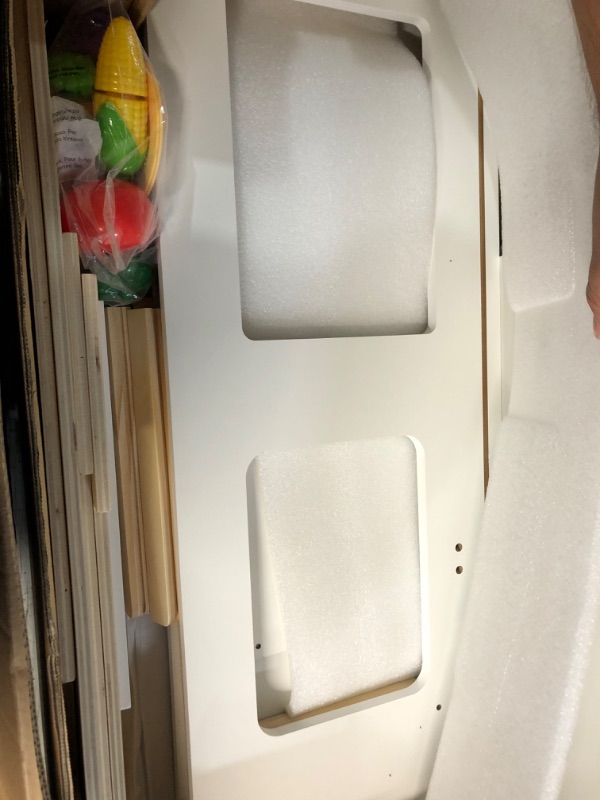 Photo 1 of ***NOT FUNCTIONAL - NONREFUNDABLE - FOR PARTS - SEE NOTES***
Play-Kitchen-for-Kids with 18 Pcs Toy Food & Cookware Accessories Playset Wooden