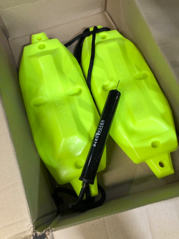 Photo 3 of Extreme Max 3006.7584 BoatTector Inflatable Fender Value 2-Pack - 4.5" x 16", Neon Yellow Neon Yellow 4.5" x 16"