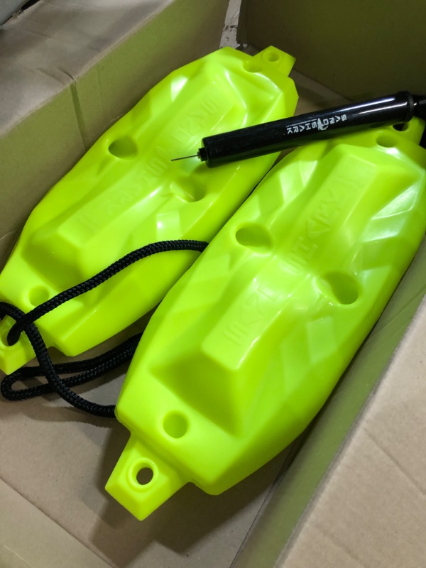 Photo 2 of Extreme Max 3006.7584 BoatTector Inflatable Fender Value 2-Pack - 4.5" x 16", Neon Yellow Neon Yellow 4.5" x 16"