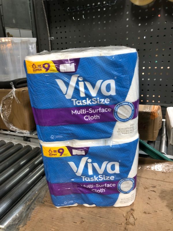 Photo 2 of Viva Multi-Surface Cloth Paper Towels, Task Size - 12 Super Rolls (2 Packs of 6) = 18 Regular Rolls (81 Sheets Per Roll)