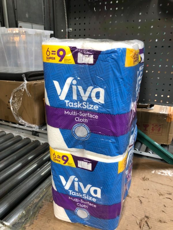 Photo 3 of Viva Multi-Surface Cloth Paper Towels, Task Size - 12 Super Rolls (2 Packs of 6) = 18 Regular Rolls (81 Sheets Per Roll)