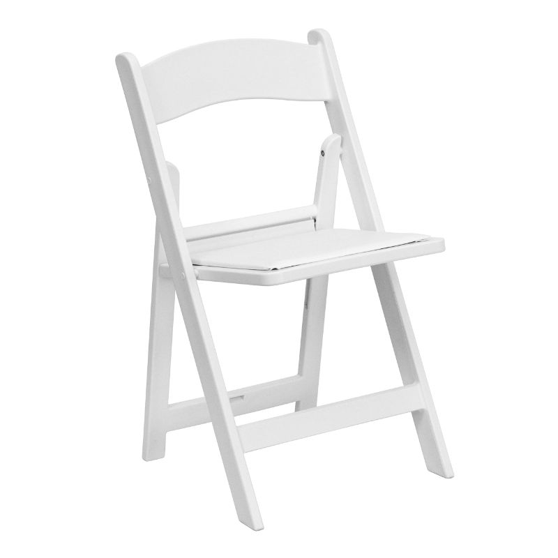 Photo 1 of Flash Furniture Hercules™ Series Folding Chair - White Resin - 1000LB Weight Capacity Comfortable Event Chair - Light Weight Folding Chair White 1 Pack Chair