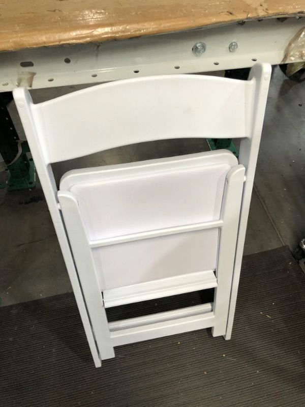 Photo 1 of Flash Furniture Hercules™ Series Folding Chair - White Resin - 1000LB Weight Capacity Comfortable Event Chair - Light Weight Folding Chair White 1 Pack Chair