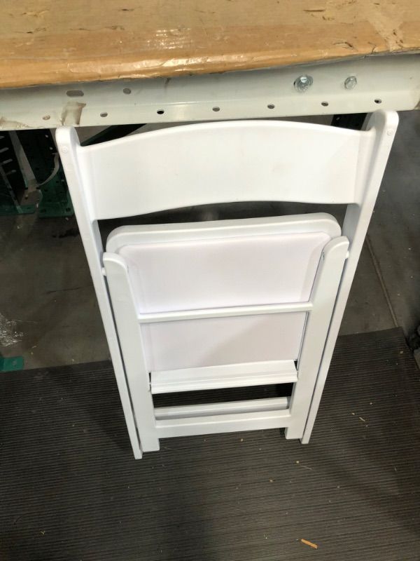 Photo 1 of Flash Furniture Hercules™ Series Folding Chair - White Resin - 1000LB Weight Capacity Comfortable Event Chair - Light Weight Folding Chair White 1 Pack Chair