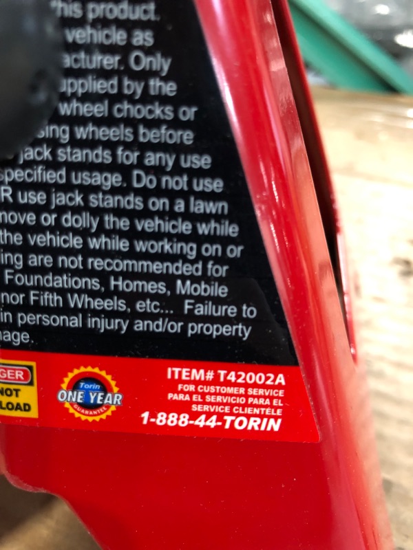 Photo 5 of BIG RED T42002A Torin Steel Jack Stands: Double Locking, 2 Ton (4,000 lb) Capacity, Red, 1 Pair 2 Ton Double Locking