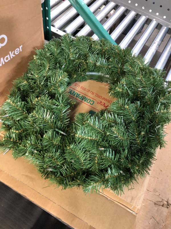 Photo 3 of ***READ NO NOTES***
National Tree Company Pre-Lit Artificial Christmas Wreath, Green, North Valley Spruce, White Lights, Christmas Collection, 24 Inches