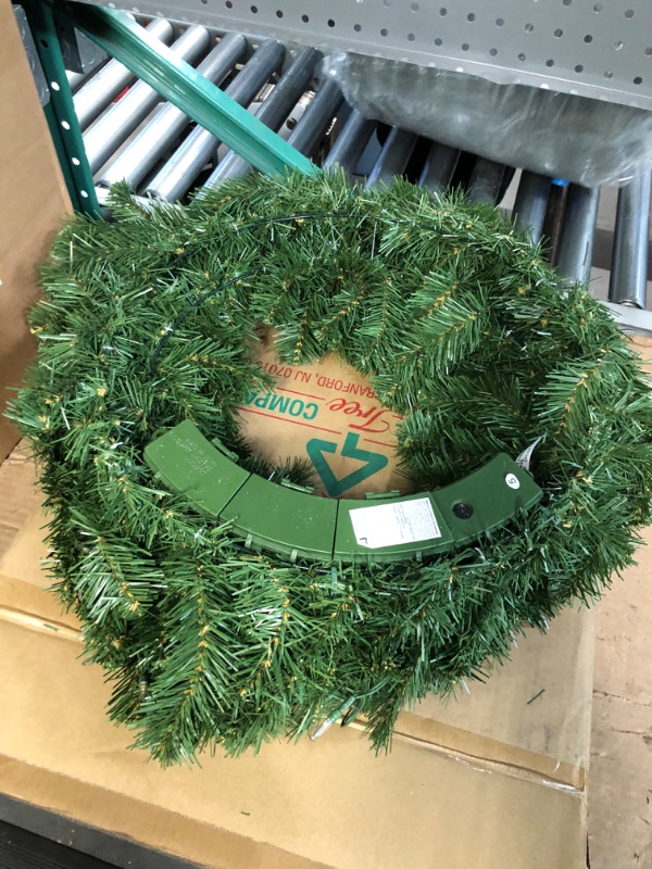 Photo 2 of ***READ NO NOTES***
National Tree Company Pre-Lit Artificial Christmas Wreath, Green, North Valley Spruce, White Lights, Christmas Collection, 24 Inches