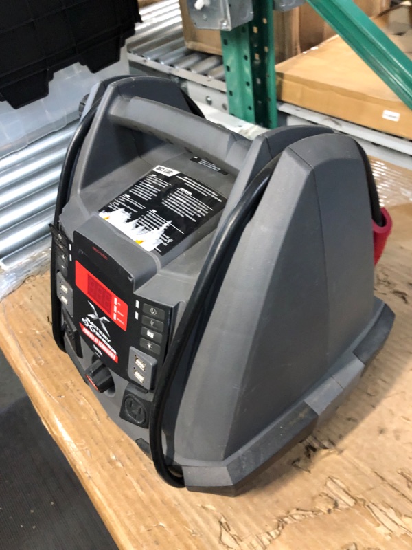 Photo 4 of ***read notes***
Rechargeable AGM Jump Starter for Gas, Diesel Vehicles - 1200A with Air Compressor and 12V USB/AC Power Station to Charge Phones, Accessories