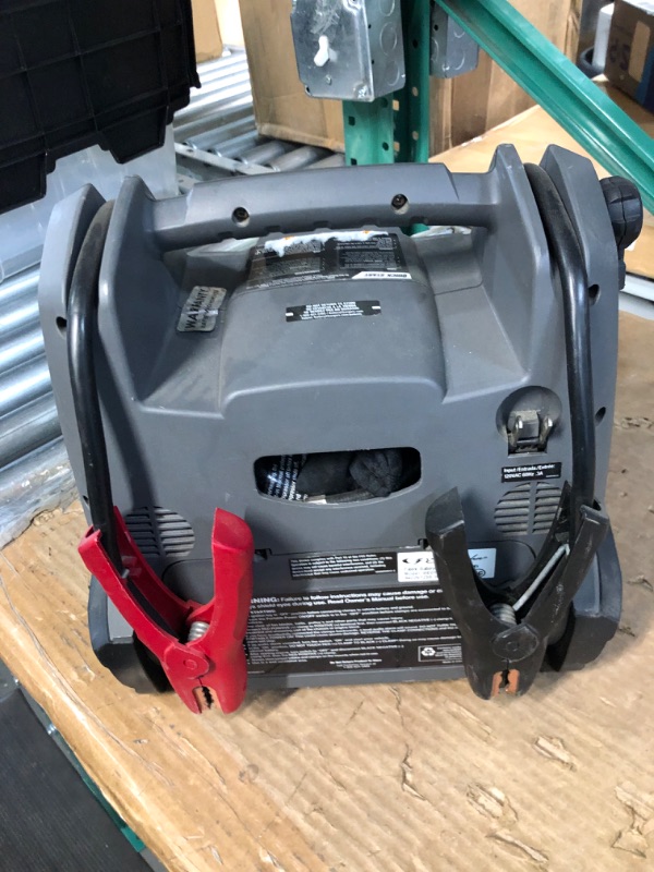 Photo 6 of ***read notes***
Rechargeable AGM Jump Starter for Gas, Diesel Vehicles - 1200A with Air Compressor and 12V USB/AC Power Station to Charge Phones, Accessories