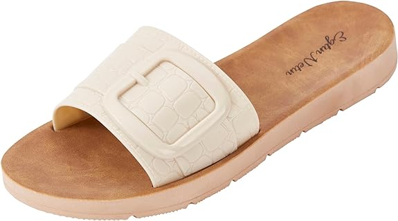 Photo 1 of Egtin Netin Women's Flat Sandals Fashion Slides, Cute Slip On Sandals For Women Dressy Summer, Comfortable Ladies Open Toe Slide (size7)
