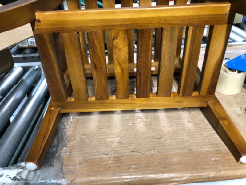 Photo 3 of 

Teak Waterproof Bench - Indoor Outdoor Wood Bench with Shelf,