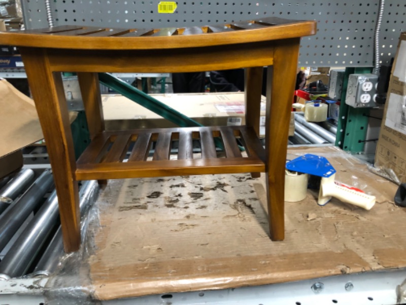 Photo 2 of 

Teak Waterproof Bench - Indoor Outdoor Wood Bench with Shelf,