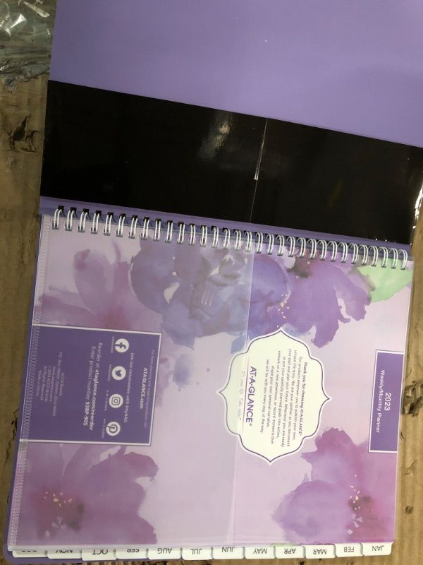 Photo 3 of AT-A-GLANCE 2023 Weekly & Monthly Planner, 8-1/2" x 11", Large, Beautiful Day, Lavender