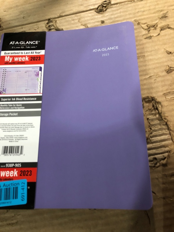 Photo 4 of AT-A-GLANCE 2023 Weekly & Monthly Planner, 8-1/2" x 11", Large, Beautiful Day, Lavender