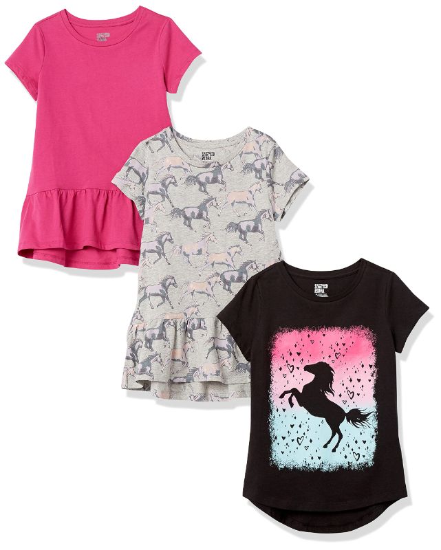 Photo 1 of Amazon Essentials Girls and Toddlers' Short-Sleeve Tunic Tops (Previously Spotted Zebra)