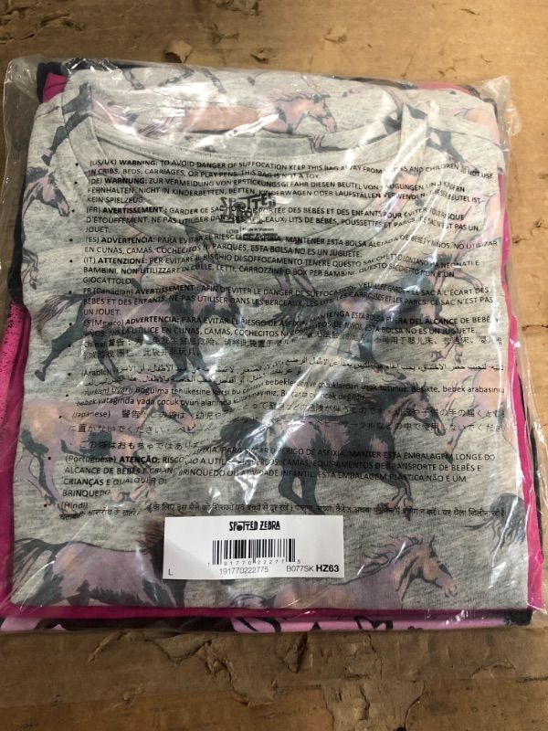 Photo 4 of  Girls and Toddlers' Short-Sleeve Tunic Tops Multipacks 3 Black/Grey Horses/Pink Large