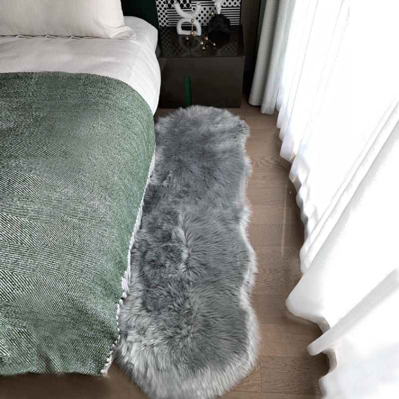 Photo 1 of ***NON REFUNDABLE**
Bonshill Faux Fur Rug,Washable Fluffy Rug,Grey Throw Rugs for Living Room,2x6 Runner Rug, Sheepskin Grey