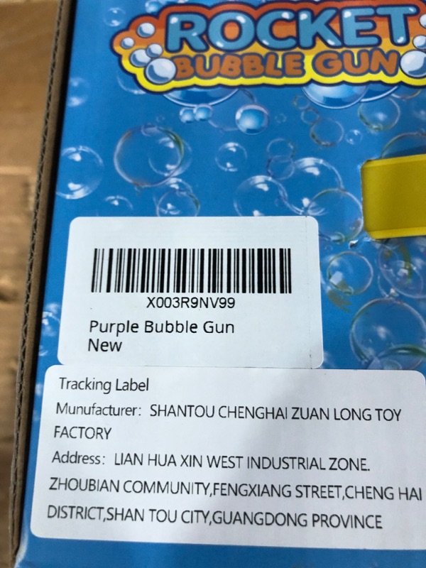 Photo 5 of **NON refundable****
Bazooka Bubble Gun, Bubble Machine with 2 Batteries, LED Lights, 69 Holes Bubble Machine Gun for Kids Ages 3 4 5 6 7 8 Boy Girl Birthday Party Favors Toddler Outdoor Toys - Bubble Blower Purple