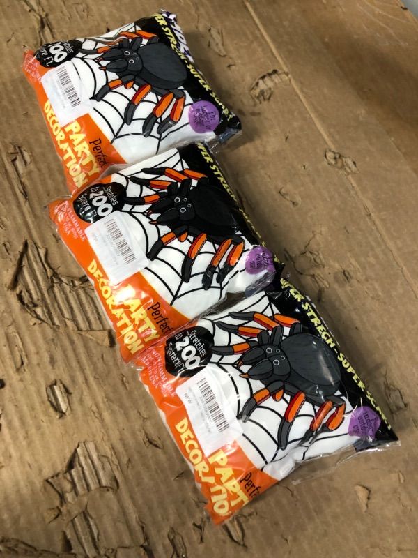Photo 1 of **non refundable***
Happy Hippo Halloween Spider Web Decoration, 200 Sqare Feet & Plastic Spiders, Halloween Party Supplies, Spider Webs (Small, 200 Sq Feet (3 PACK)