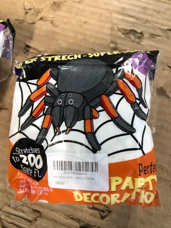 Photo 2 of **non refundable***
Happy Hippo Halloween Spider Web Decoration, 200 Sqare Feet & Plastic Spiders, Halloween Party Supplies, Spider Webs (Small, 200 Sq Feet (3 PACK)