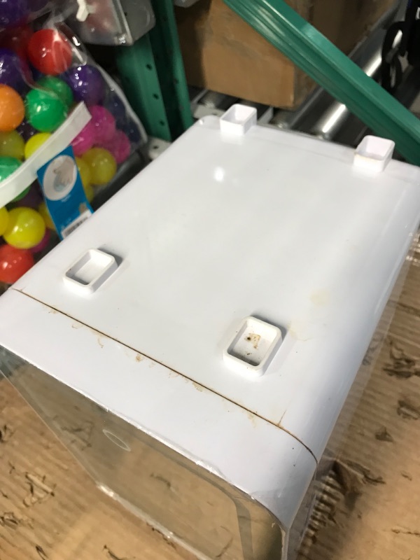 Photo 1 of **FOR PARTS ONLY***READ NOTES 
Living Enrichment Mini Fridge 6L Capacity, Portable Small Refrigerator Cooler or Warmer, AC DC Powered, Skincare Fridge with Mirror Door, for Food, Cosmetics, Home, Office and Car - White