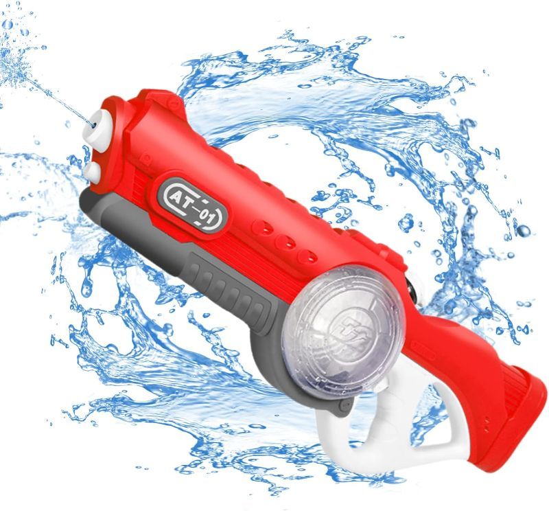 Photo 1 of Electric Water Gun - 35 FT Long Range, 800CC Large Capacity Water Blaster, Squirt Water Gun for Kids Adults, Summer Outdoor Pool Beach Party Water Blasters - Red Water Gun