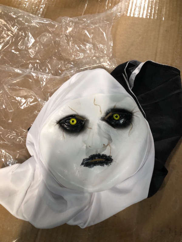 Photo 2 of Wellin International Nun Scary Latex Mask, Halloween Party Scary Full Head Costume Mask (Nun Mask)