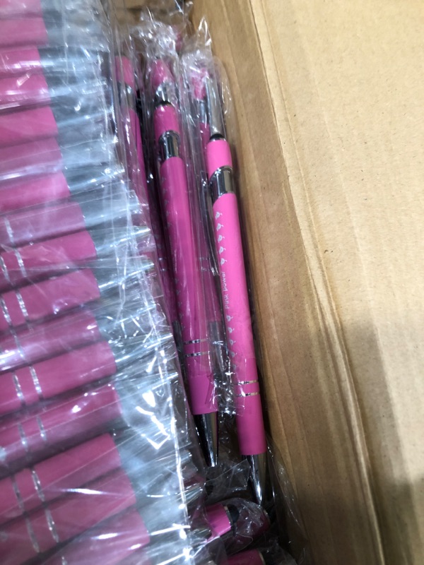 Photo 2 of Seajan 144 Pieces Breast Cancer Awareness Pen Gifts Bulk with Black Ink Pink Ribbon Courage Ballpoint Pen Motivational Inspirational Breast Cancer Awareness Items for Women Nursing Teacher Supplies