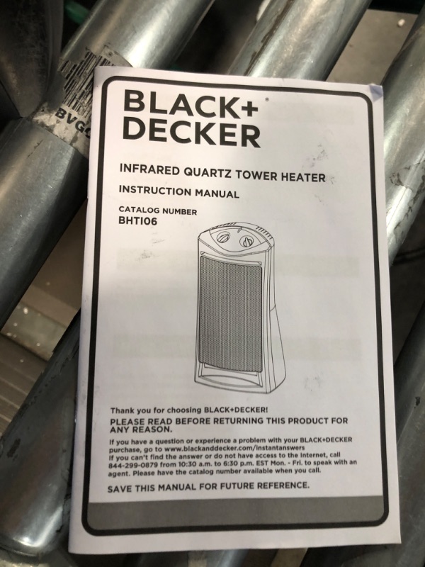 Photo 3 of ***POWERS ON - DOES NOT GET HOT - UNABLE TO TROUBLESHOOT***
BLACK+DECKER Infrared Quartz Tower Manual Control Indoor HeaterBlack