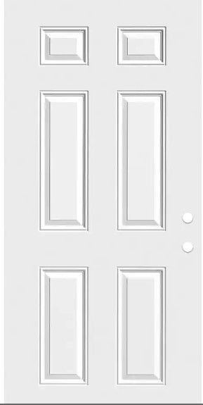 Photo 1 of *MAJOR DAMAGE*
37 in. x 80 in. Premium 6-Panel Primed Steel Front Door Slab