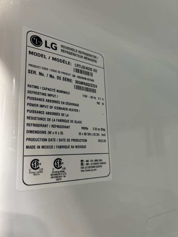 Photo 5 of LG Internal Water Dispenser 23.8-cu ft Top-Freezer Refrigerator (Stainless Steel) ENERGY STAR