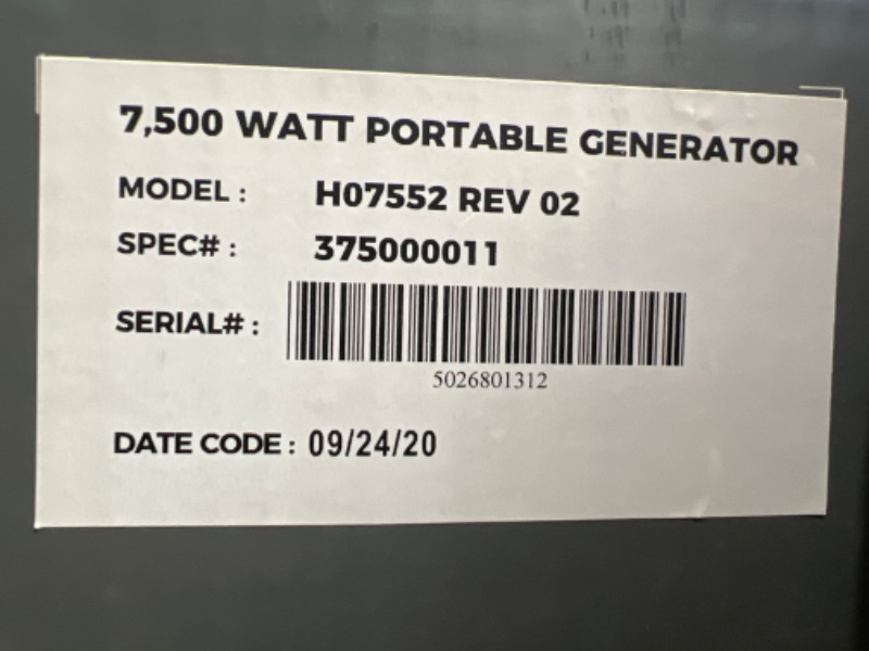 Photo 4 of Firman R-H07552 9,400 W / 7,500 W Hybrid Dual Fuel Generator