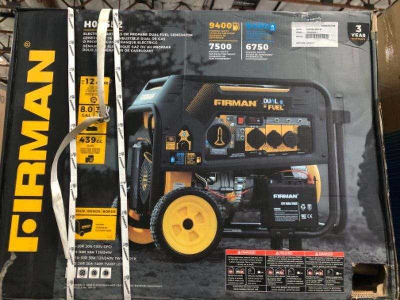 Photo 1 of Firman R-H07552 9,400 W / 7,500 W Hybrid Dual Fuel Generator