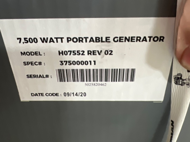 Photo 4 of Firman R-H07552 9,400 W / 7,500 W Hybrid Dual Fuel Generator