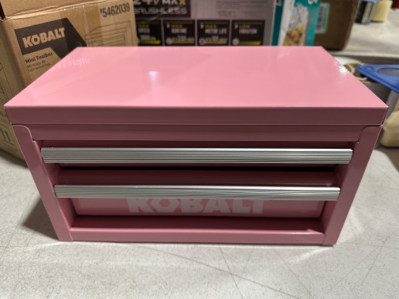 Photo 3 of Kobalt Mini 10.83-in Friction 2-Drawer Pink Steel Tool Box