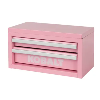 Photo 1 of Kobalt Mini 10.83-in Friction 2-Drawer Pink Steel Tool Box