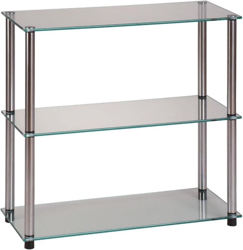 Photo 1 of ***USED MISSING PARTS***Convenience Concepts Designs2Go Classic Glass 3 Shelf Bookshelf, Glass